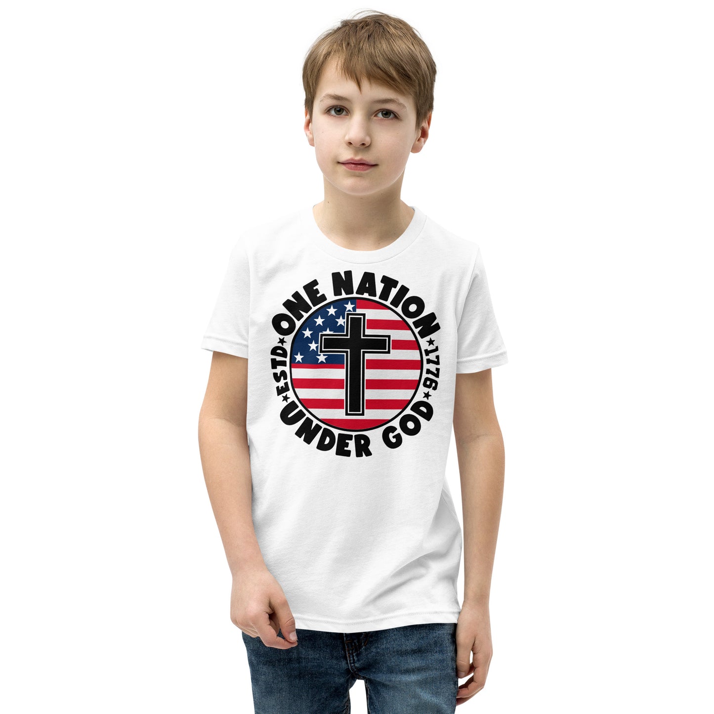 One Nation Under God - Patriotic Christian Kids' T-Shirt