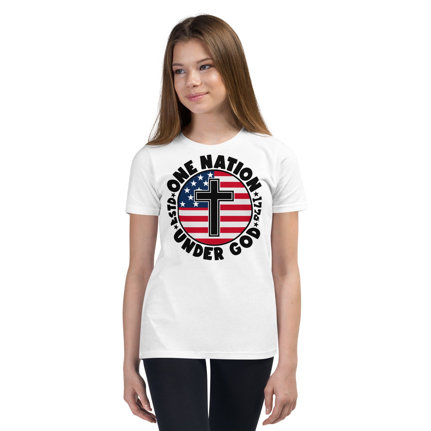 One Nation Under God - Patriotic Christian Kids' T-Shirt