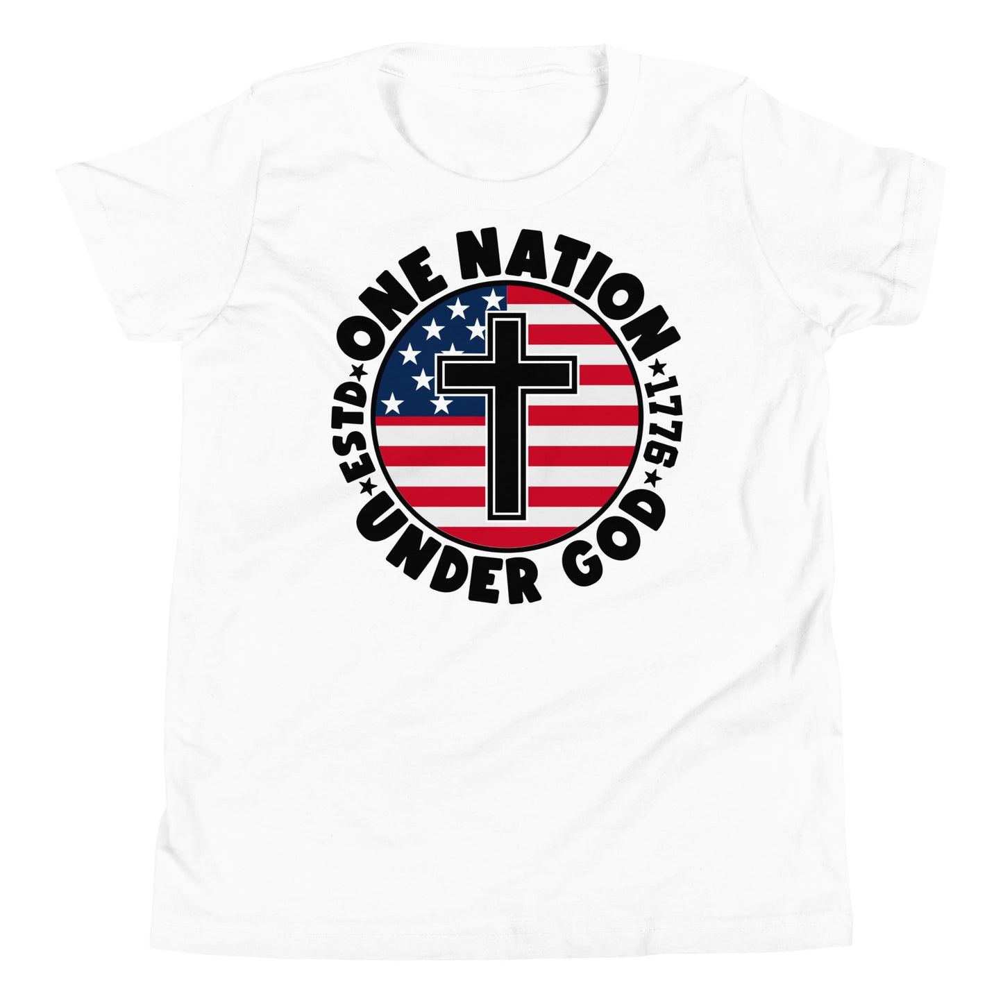 One Nation Under God - Patriotic Christian Kids' T-Shirt