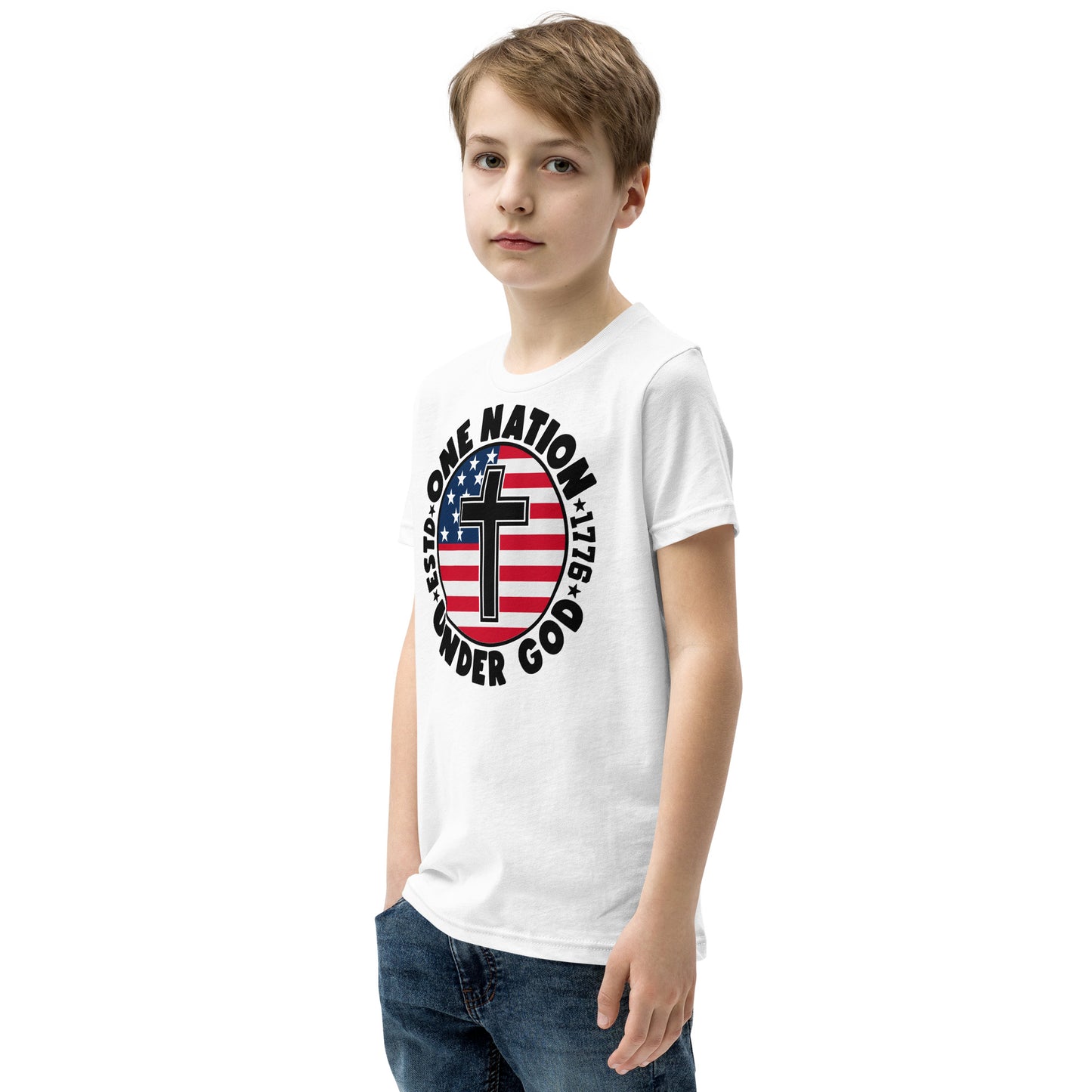 One Nation Under God - Patriotic Christian Kids' T-Shirt