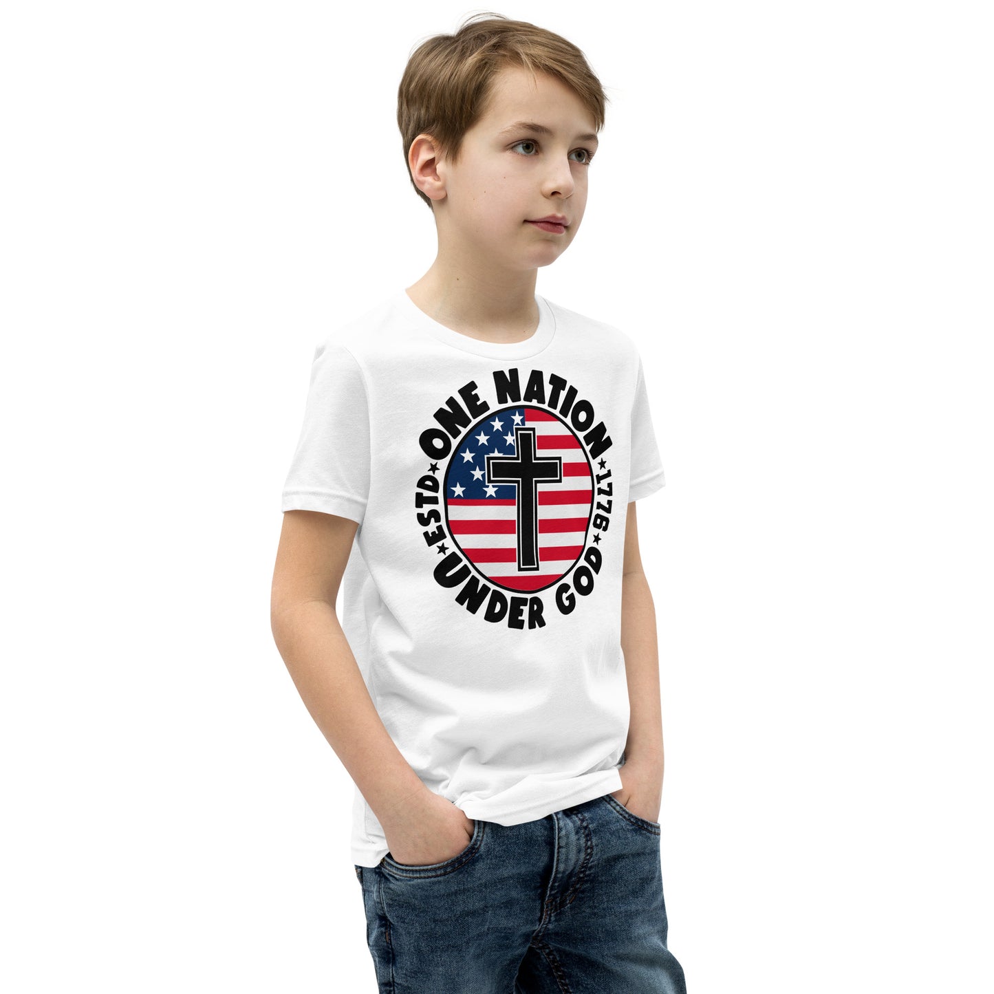 One Nation Under God - Patriotic Christian Kids' T-Shirt